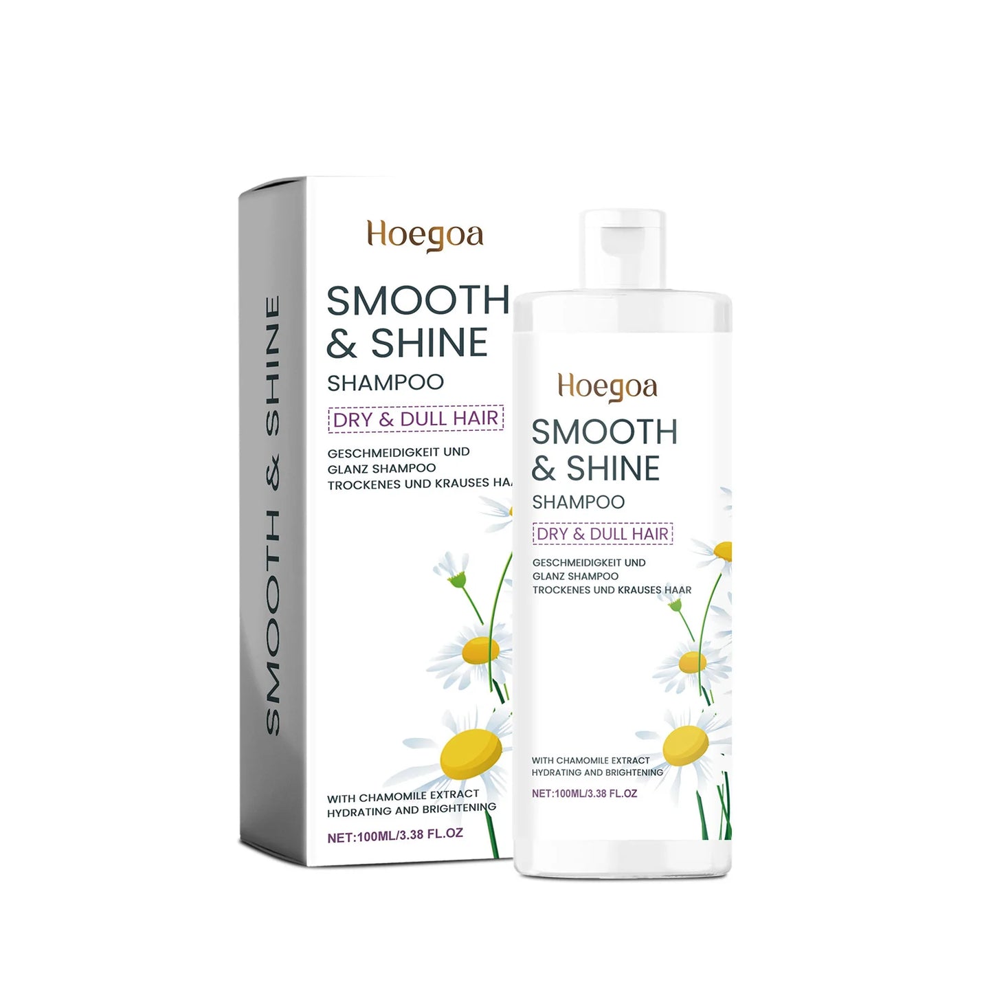 HOEGOA Champú para cabello seco y opacado, recibe brillo y suavidad.