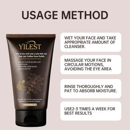 Exfoliante facial con estractos de café y cacao YILEST
