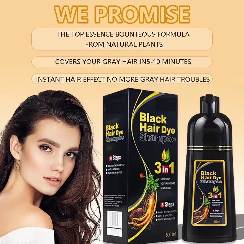 HAIRDEYChampún para conservar teñido de negro en el cabello.