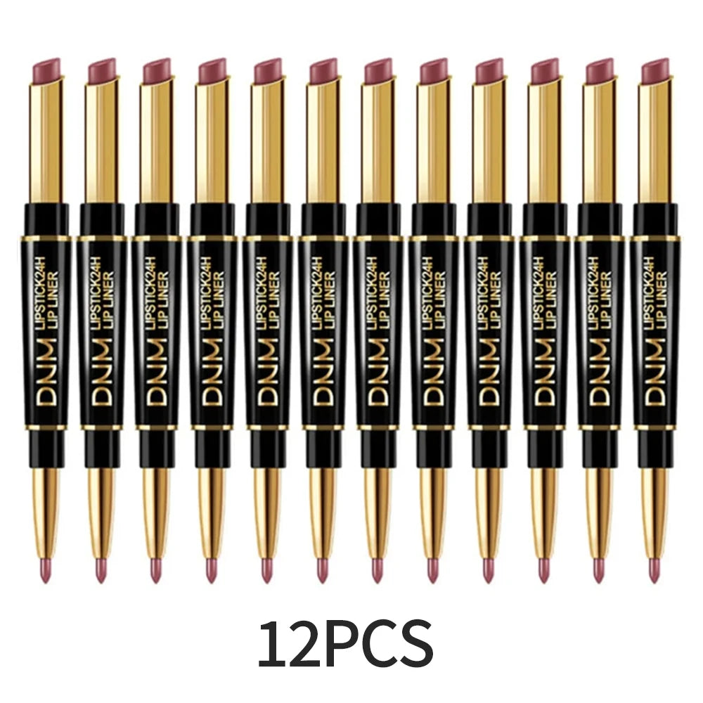 Set of 12 double-ended lipsticks from the DNM brand