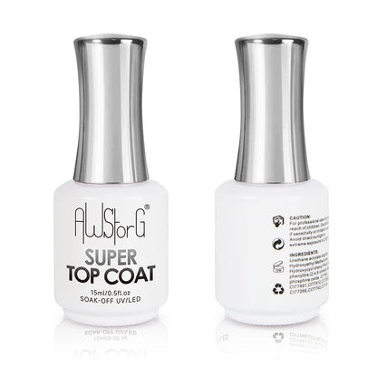 AWStorG Top Coat 15ML - No Wipe Long Lasting Shiny UV Gel