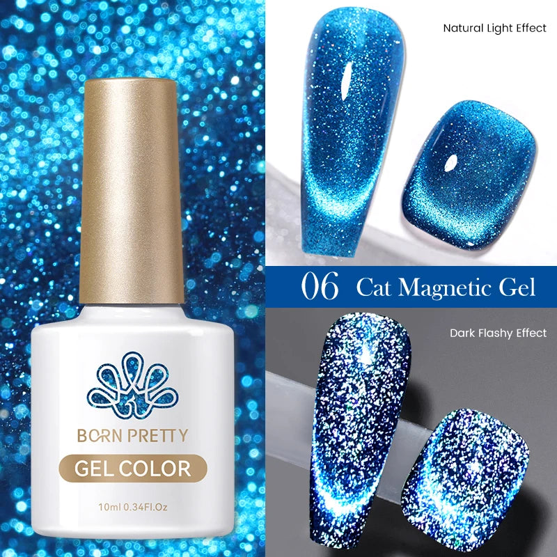 BORN PRETTY 6 Colors UV Magnetic Nail Polish