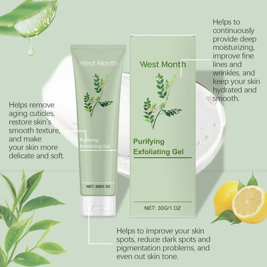 Purifying gel exfoliant for the face.