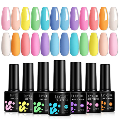LILYCUTE Set de 12 Esmaltes Gel 7M, UV.