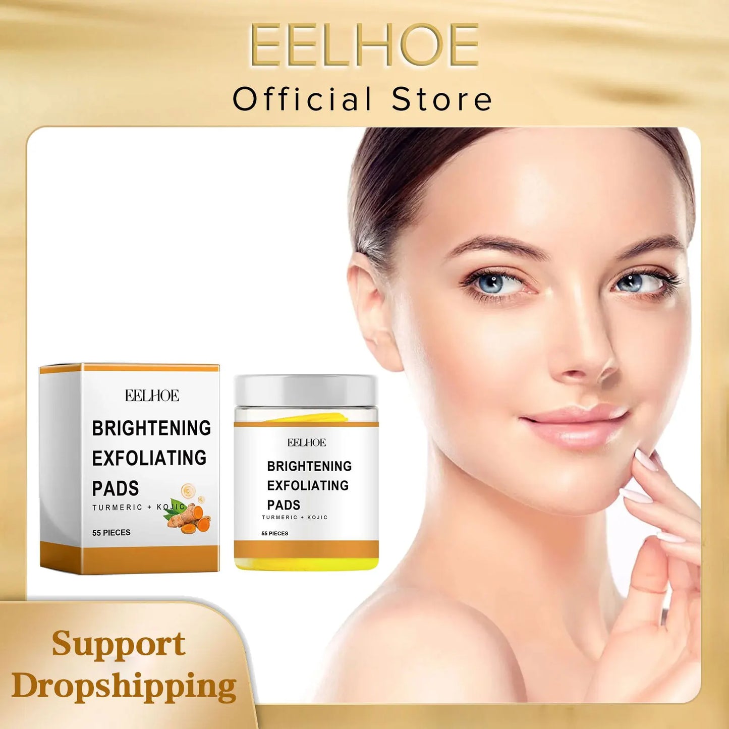 Exfoliantes en discos de algodón con estractos de cúrcuma Eelhoe