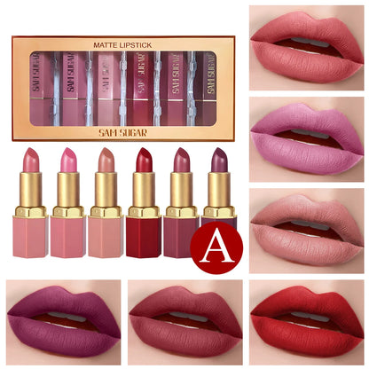 Vibrant and even color lipstick.