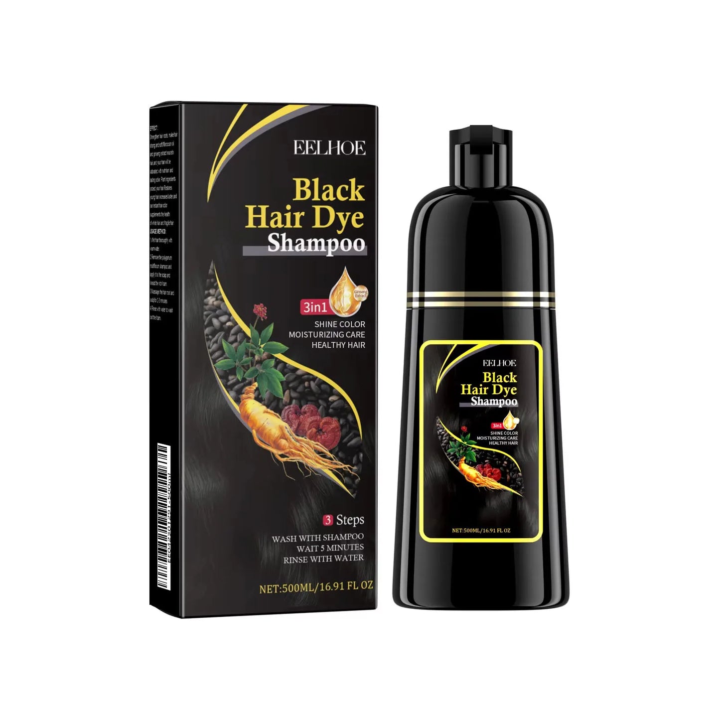 HAIR DYE  Champú Colorante de Extractos Herbales