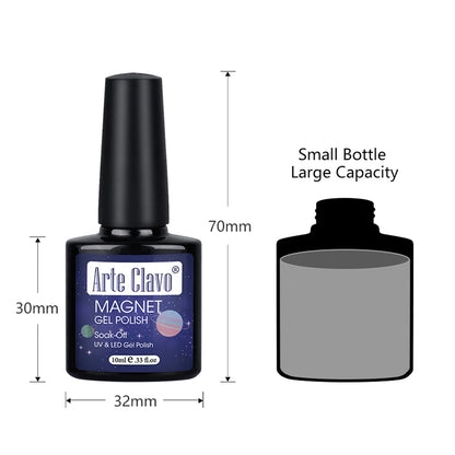 12 Metallic Cat's Eye Gel Polish Nail Art