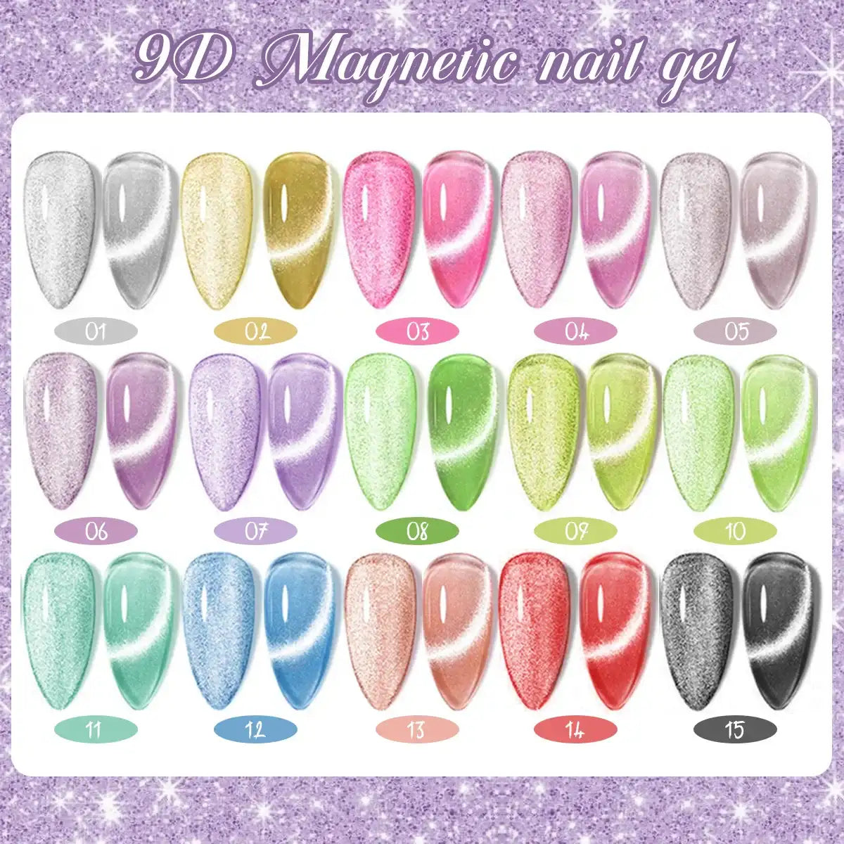 Sets de 6 esmaltes magnéticos VOKI 9D CAT EYE