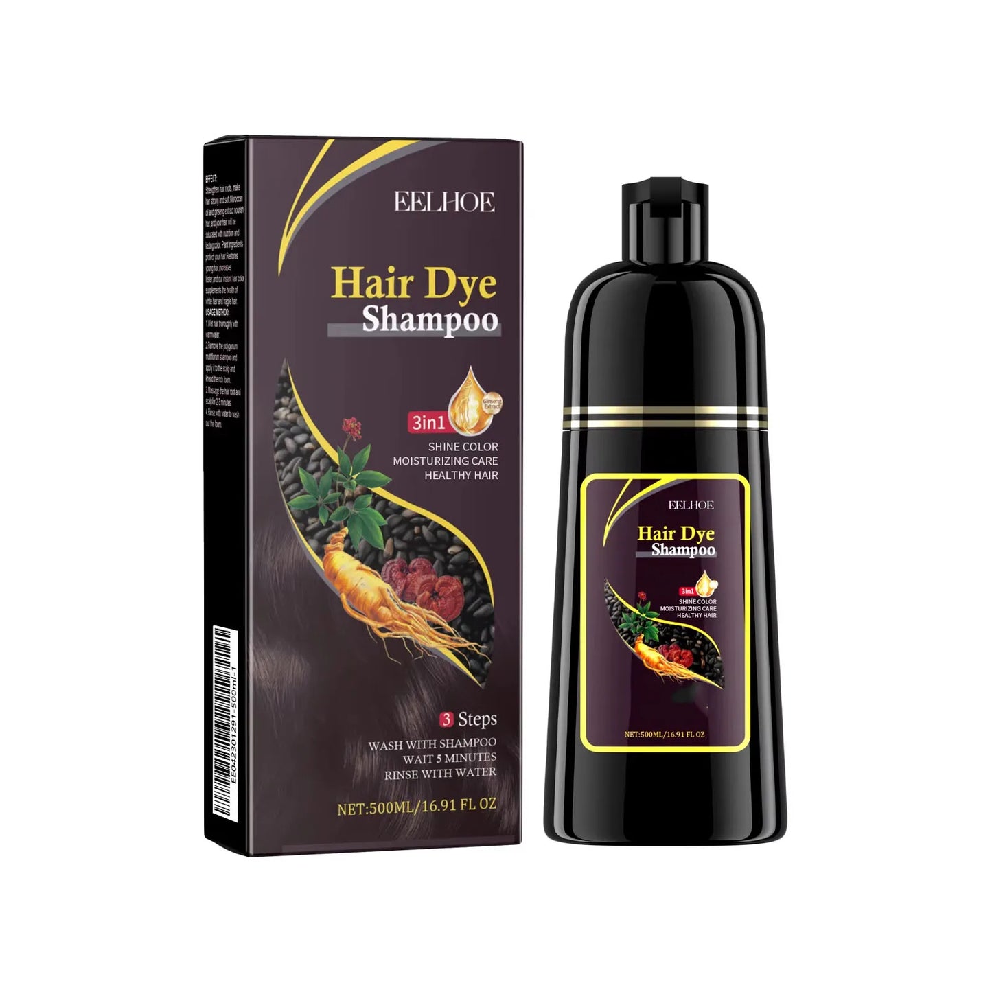 HAIR DYE  Champú Colorante de Extractos Herbales