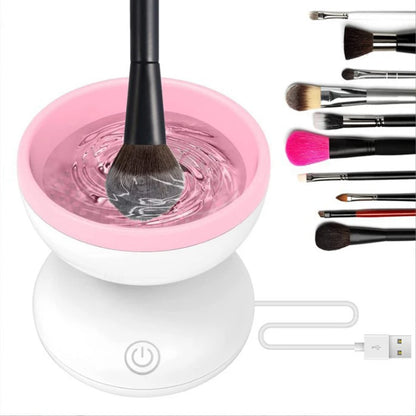 Automatic makeup brush cleaner