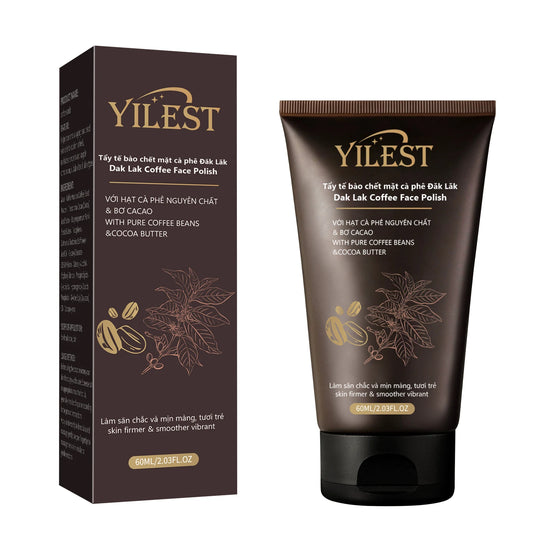 Exfoliante facial con estractos de café y cacao.