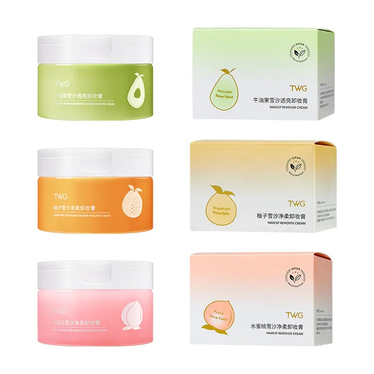 Fruity-scented makeup remover cream