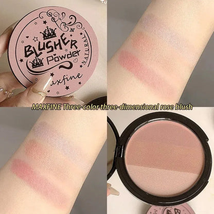 3 in 1 Palette - Contour, Blush and Long Lasting Waterproof Shadow