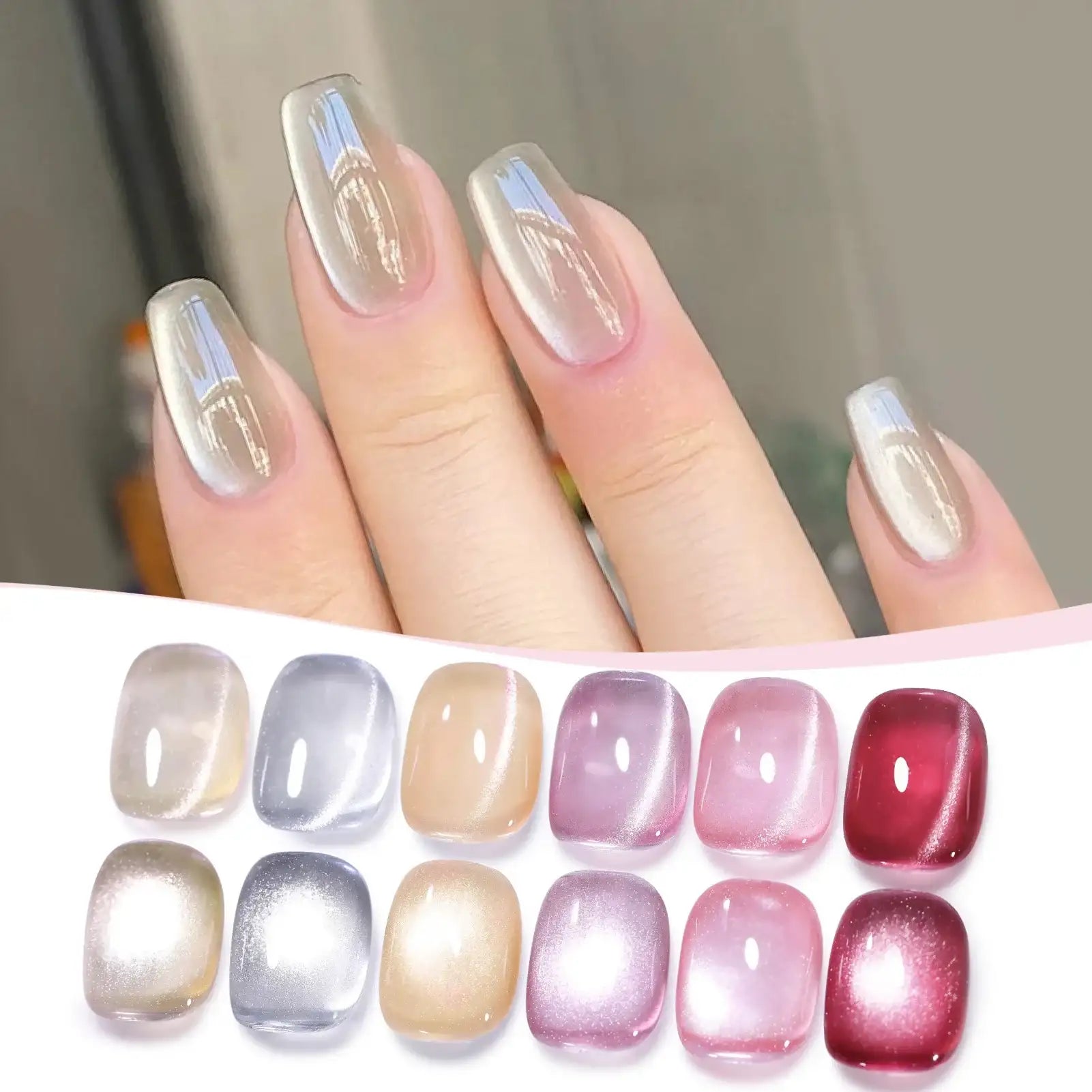 BORN PRETTY 6 Colores de esmalte magnéticos de secado UV