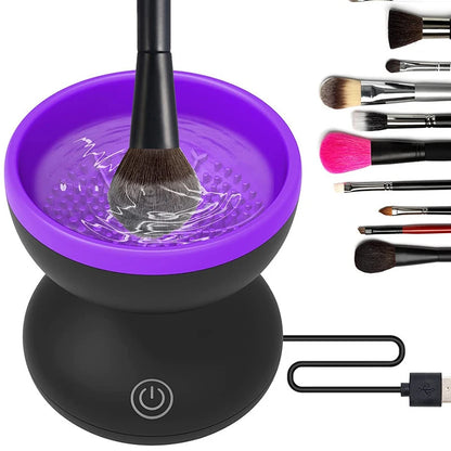 Automatic makeup brush cleaner