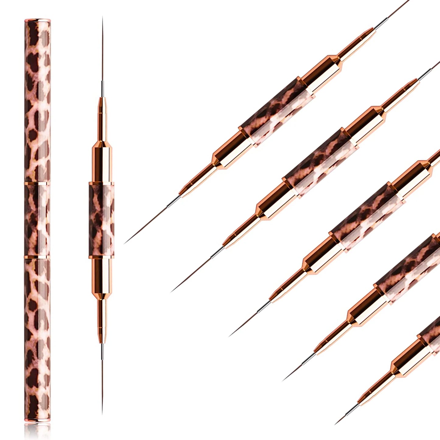 Pinceles doble punta para manicura y pedicura.