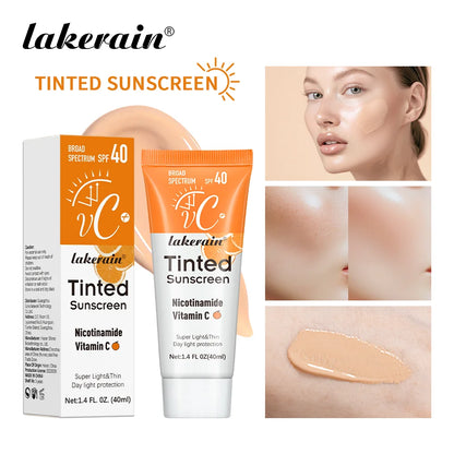 Protector solar con color para el rostro con nicotinamida y vitamina C SPF40+