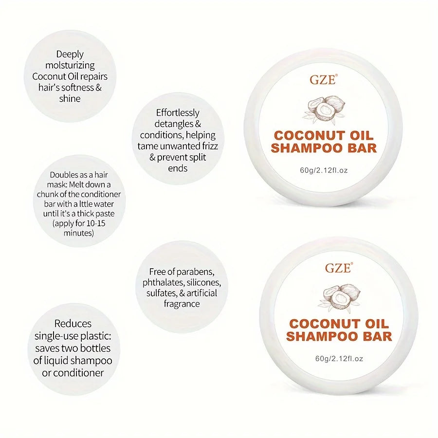 GZE Champú en barra, de aceite de coco con vitamina y ácidos grasos.