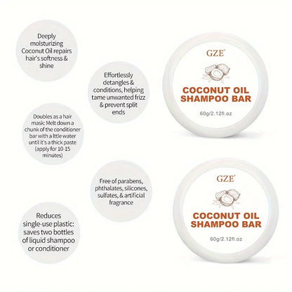 GZE Champú en barra, de aceite de coco con vitamina y ácidos grasos.