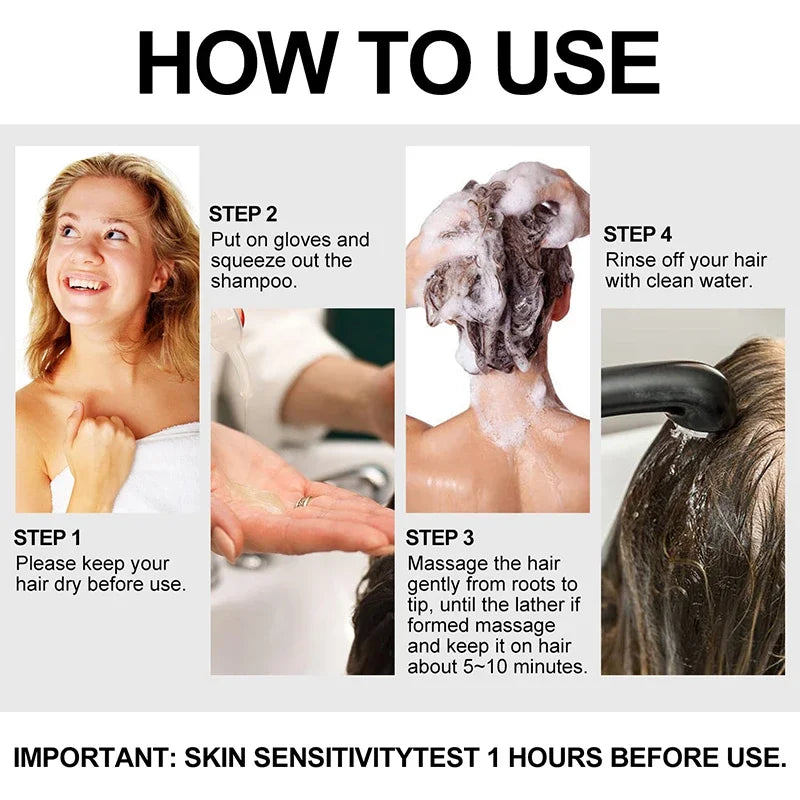 HAIRDEYChampún para conservar teñido de negro en el cabello.