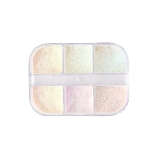 2 Paletas de 6 Polvo de Uñas Efecto Espejo Moonlight