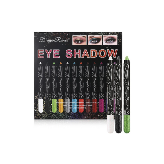 Kit de Sombras y Delineador Dragon Ranee de 12 Colores.