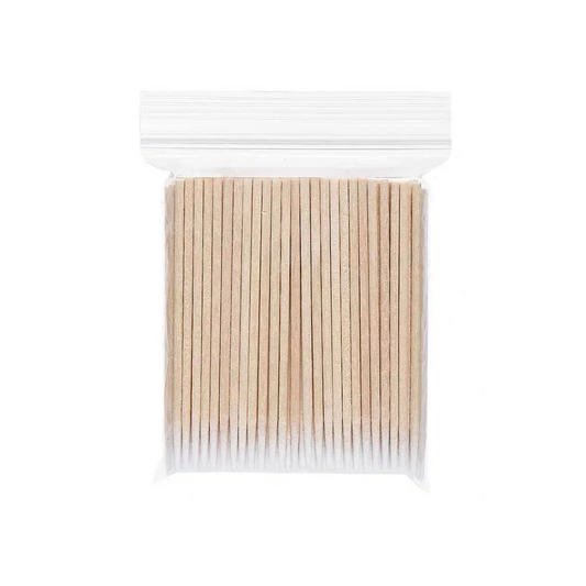 100 Palillos de Madera con Punta de Algodón